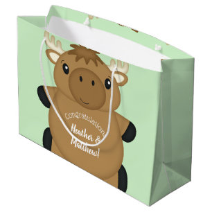 Moose Baby Dusche Green Große Geschenktüte