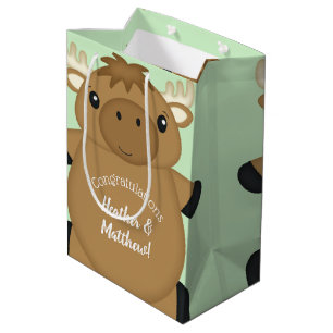 Moose Baby Dusche Green Mittlere Geschenktüte