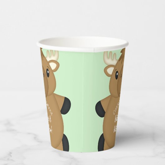 Moose Baby Dusche Green Pappbecher (Rechts)