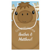Moose Baby Shower Blue Boy Kleine Geschenktüte (Rückseite)