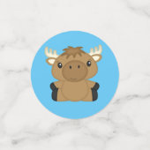 Moose Baby Shower Blue Boy Konfetti (Klein Vorderseite)