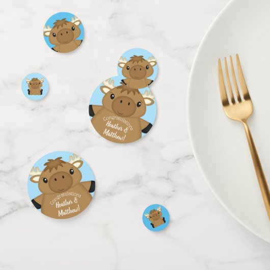 Moose Baby Shower Blue Boy Konfetti (Gruppe)