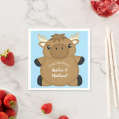 Moose Baby Shower Blue Boy Serviette (Beispiel)