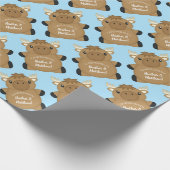 Moose Baby Shower Blue Geschenkpapier (Ecke)