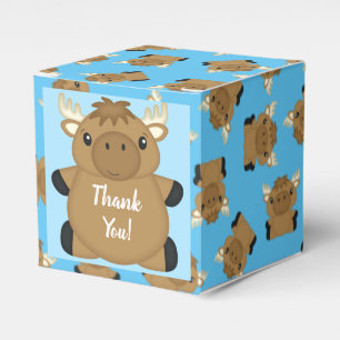 Moose Baby Shower Blue Geschenkschachtel