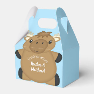 Moose Baby Shower Blue Geschenkschachtel