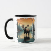 Moose bei Sunrise Lake Reflection Tasse (Links)