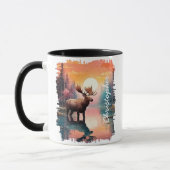 Moose bei Sunset Lake Reflection Tasse (Links)