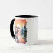 Moose bei Sunset Lake Reflection Tasse (Vorderseite Links)