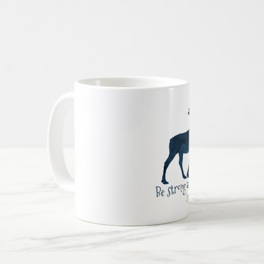 Moose Bibel Verse - stark und mutig Kaffeetasse (Vorderseite Links)