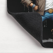 Moose Biker Rebel im Coolen Stil der Lederjacket Mousepad (Ecke)