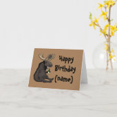 Moose Birthday Card Karte (Gelbe Blume)