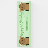 Moose Birthday Party Green Banner (Vertikal)
