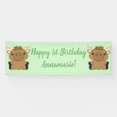 Moose Birthday Party Green Banner (Horizontal)