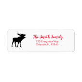 Moose Black Wilderness Winter Address Label (Vorne)