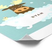 Moose Bubble Bath Poster drucken (Ecke)
