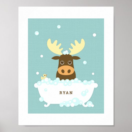 Moose Bubble Bath Poster drucken (Vorne)