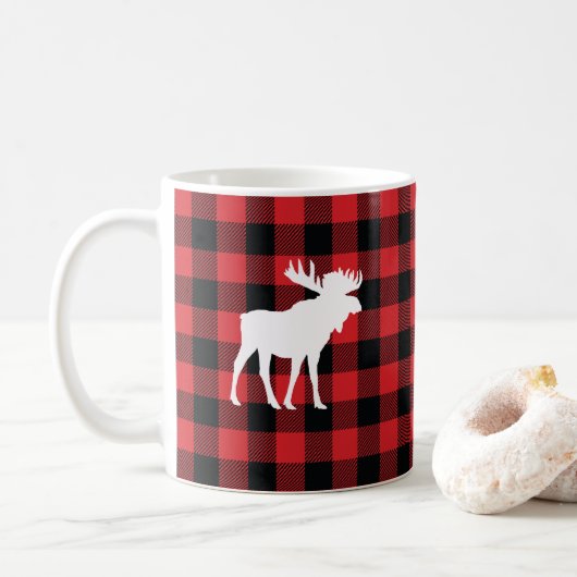 Moose Buffalo Karo Kaffee Tasse (Mit Donut)