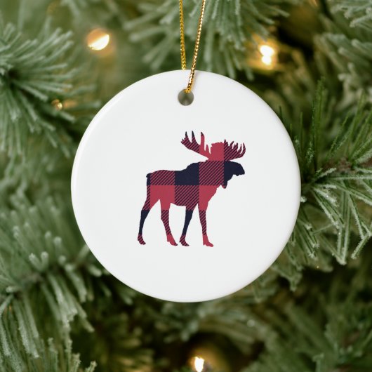 Moose Buffalo Karo Keramik Ornament (Baum)