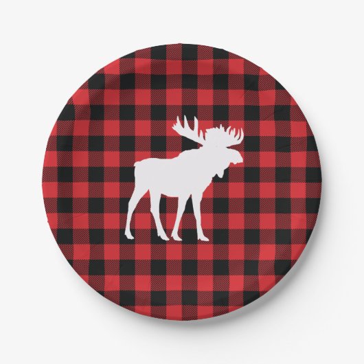 Moose Buffalo Karo Wilderness Cabin Pappteller (Vorderseite)