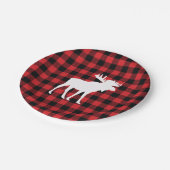 Moose Buffalo Karo Wilderness Cabin Pappteller (Schrägansicht)