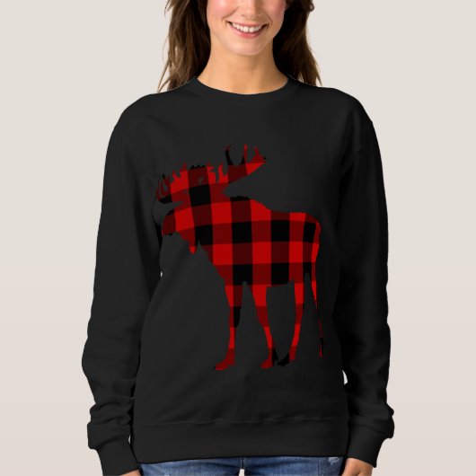 Moose Buffalo Red Kariert Sweatshirt (Vorderseite)
