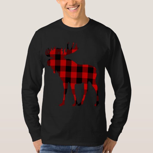 Moose Buffalo Red Kariert T-Shirt (Vorderseite)