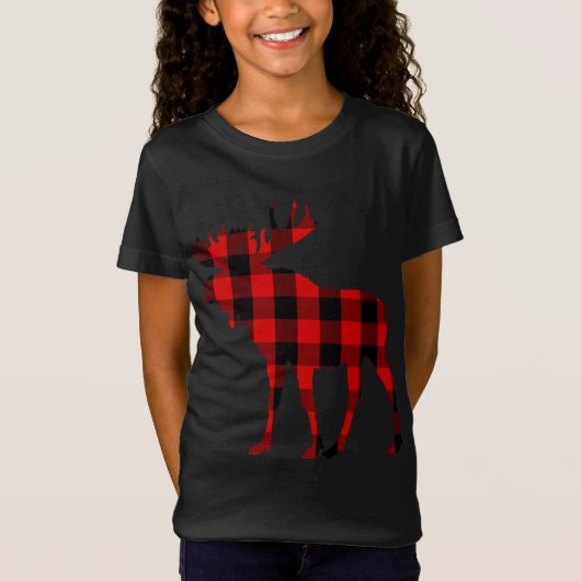Moose Buffalo Red Kariert T-Shirt (Vorderseite)