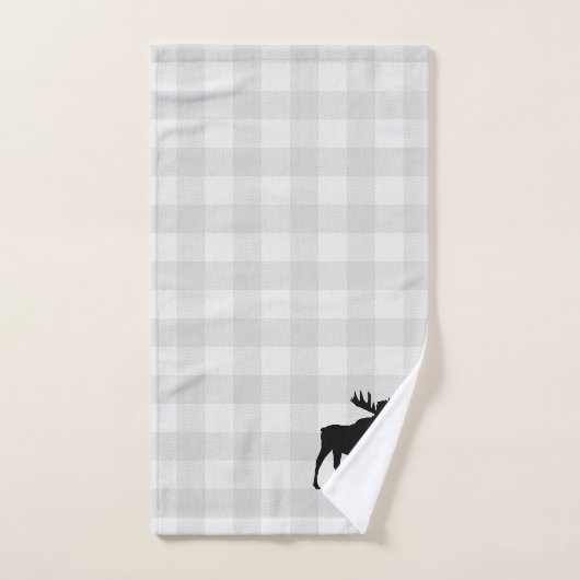 Moose Cabin Karo Pattern Badetuch Set (Handtuch)