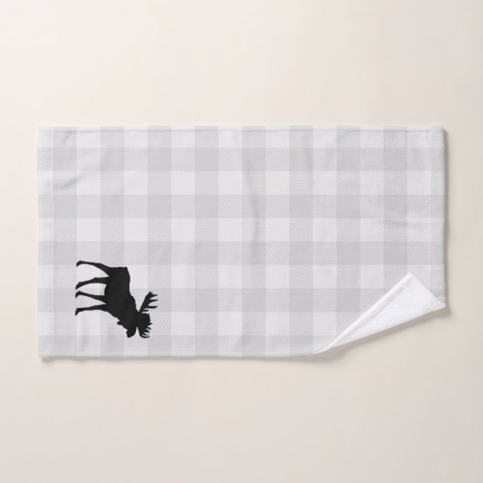 Moose Cabin Karo Pattern Badetuch Set (Handtuch)