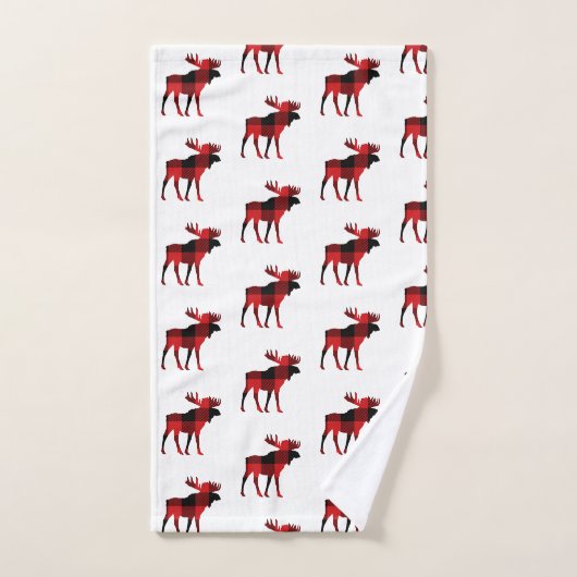 Moose Cabin Karo Pattern Badetuch Set (Handtuch)