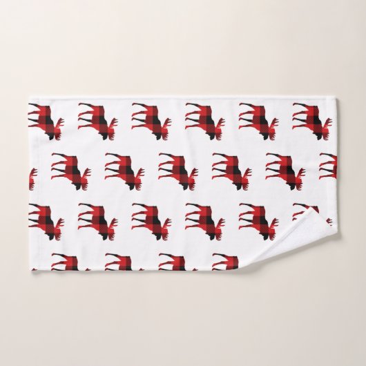 Moose Cabin Karo Pattern Badetuch Set (Handtuch)