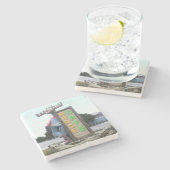 Moose Cafe, Asheville, Elche Cafe Steinuntersetzer (Seitenansicht)