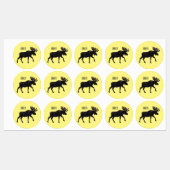 Moose cartoon illustration etiketten (Blatt)