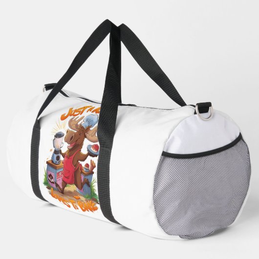 Moose Chef Backing by the Stove Duffle Bag (Rechte Ecke)