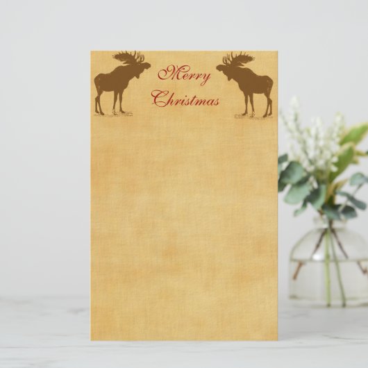 Moose Christmas Briefpapier (Stehend Vorderseite)