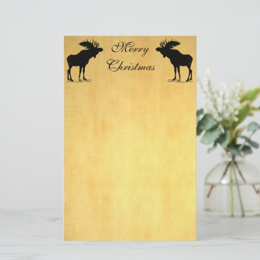 Moose Christmas Briefpapier (Stehend Vorderseite)