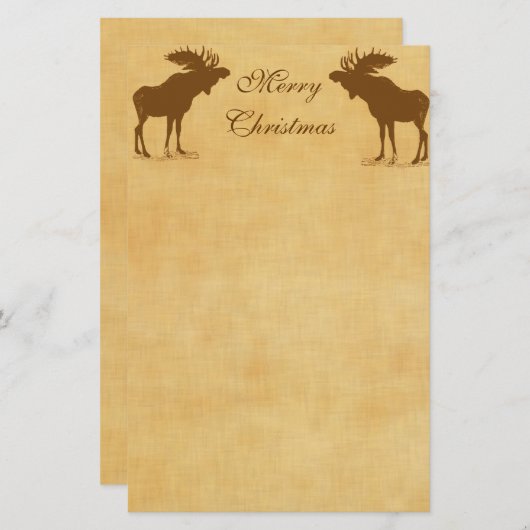 Moose Christmas Briefpapier (Vorne/Hinten)