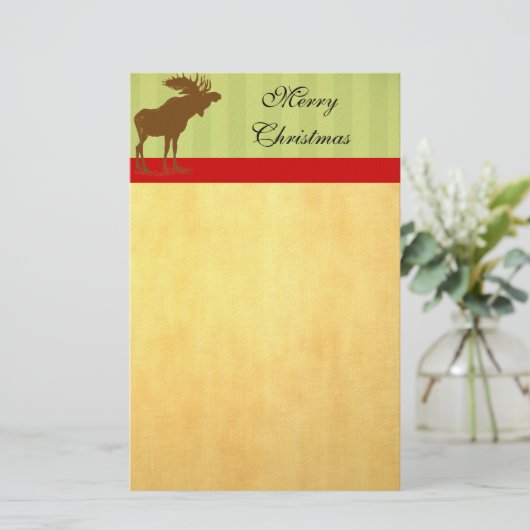 Moose Christmas Briefpapier (Stehend Vorderseite)