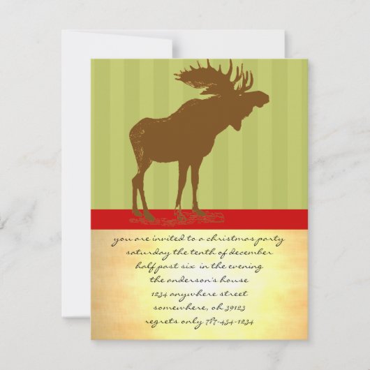 Moose Christmas Einladung (Vorderseite)