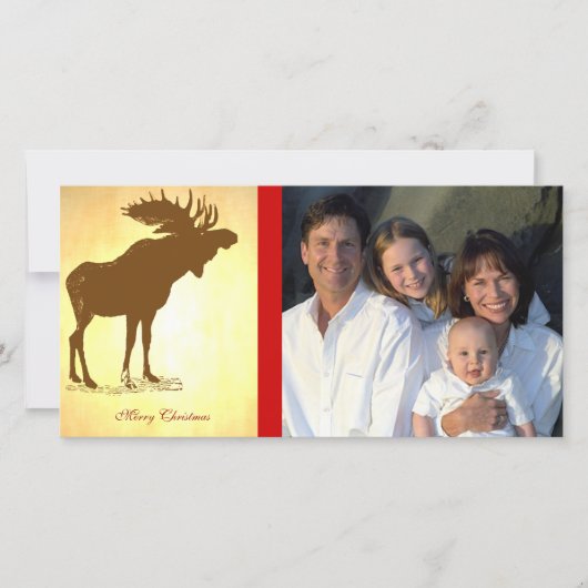 Moose Christmas Feiertagskarte (Vorderseite)