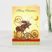 Moose Christmas Feiertagskarte (Vorderseite)
