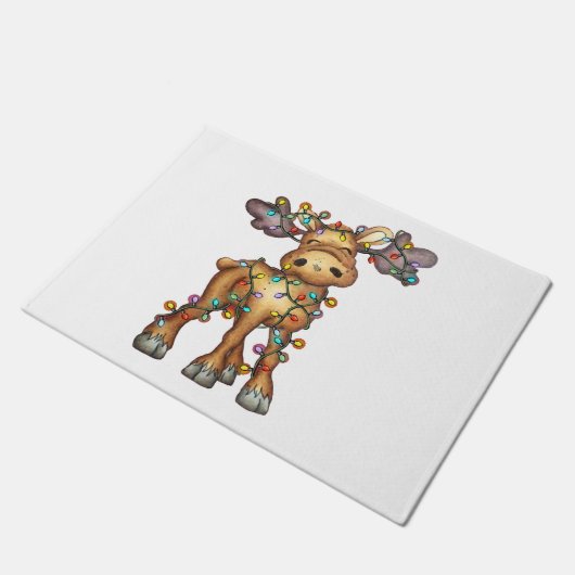 Moose Christmas Fußmatte (Schrägansicht)