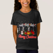 Moose Christmas Pajama Funny Xmas Lichter Tiere L T-Shirt (Vorderseite)