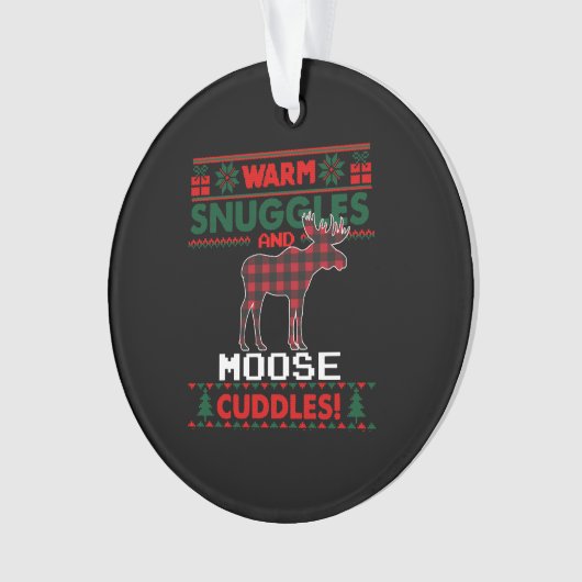 Moose Christmas Pajama Shirt Elche Ugi Weihnachten Ornament (Vorderseite)