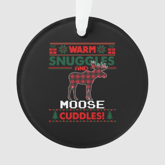Moose Christmas Pajama Shirt Elche Ugi Weihnachten Ornament (Vorderseite)