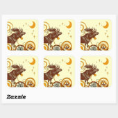 Moose Christmas Quadratischer Aufkleber (Blatt)