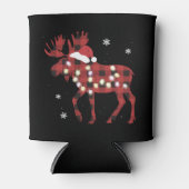 Moose Christmas Red Plaid Buffalo Xmas Santa Hat Dosenkühler (Vorderseite)
