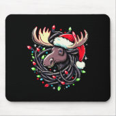 Moose Christmas Santa Hat Lights Moose For Kids Wo Mousepad (Vorne)