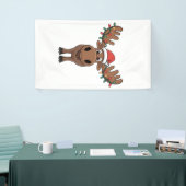 Moose Christmas Tree Lights Funny Xmas Moose Lover Banner (Messeveranstaltung)